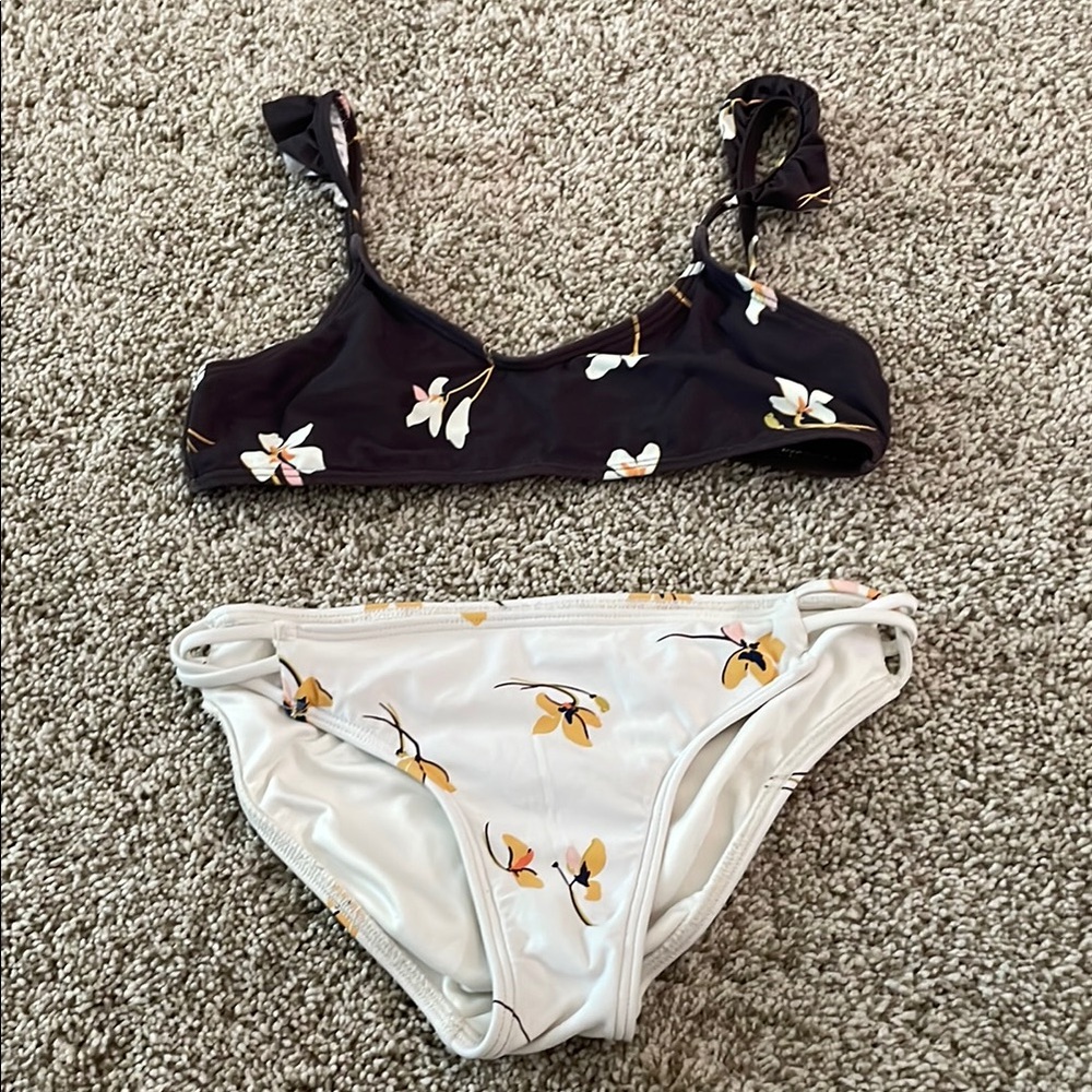 O'Neill Kids Swim Bikini - Brown and White Floral